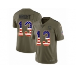 Men Nike Chicago Bears #13 Kendall Wright Limited Olive USA Flag Salute to Service NFL Jersey