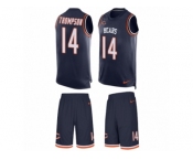 Men Nike Chicago Bears #14 Deonte Thompson Limited Navy Blue Tank Top Suit NFL Jersey