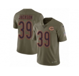 Men Nike Chicago Bears #39 Eddie Jackson Limited Olive 2017 Salute to Service NFL Jersey