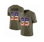 Men Nike Chicago Bears #39 Eddie Jackson Limited Olive USA Flag Salute to Service NFL Jersey