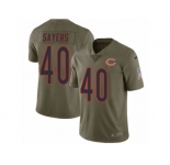 Men Nike Chicago Bears #40 Gale Sayers Limited Olive 2017 Salute to Service NFL Jersey