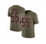 Men Nike Chicago Bears #55 Hroniss Grasu Limited Olive 2017 Salute to Service NFL Jersey