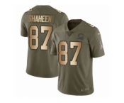 Men Nike Chicago Bears #87 Adam Shaheen Limited Olive Gold Salute to Service NFL Jersey