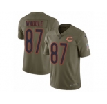 Men Nike Chicago Bears #87 Tom Waddle Limited Olive 2017 Salute to Service NFL Jersey