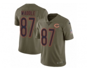 Men Nike Chicago Bears #87 Tom Waddle Limited Olive 2017 Salute to Service NFL Jersey