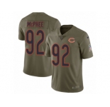 Men Nike Chicago Bears #92 Pernell McPhee Limited Olive 2017 Salute to Service NFL Jersey