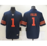 Men's Chicago Bears #1 Justin Fields Nike Navy 2021 Draft First Round Pick Alternate Limited Jersey