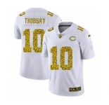 Men's Chicago Bears #10 Mitchell Trubisky Flocked Leopard Print Vapor Limited Football Jersey White