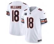 Men's Chicago Bears #18 Caleb Williams White 2026 F.U.S.E. With 3-star C Patch Vapor Untouchable Limited Football Stitched Jersey