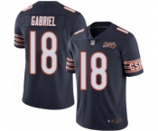 Men's Chicago Bears #18 Taylor Gabriel Navy Blue Team Color 100th Season Limited Football Jersey