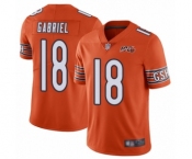Men's Chicago Bears #18 Taylor Gabriel Orange Alternate 100th Season Limited Football Jersey