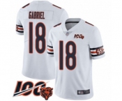Men's Chicago Bears #18 Taylor Gabriel White Vapor Untouchable Limited Player 100th Season Football Jersey