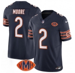 Men's Chicago Bears #2 D.J. Moore Navy 2025 F.U.S.E. With VMH Patch Vapor Untouchable Limited Football Stitched Jersey