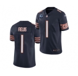 Men's Chicago Bears 2022 #1 Justin Fields Navy With 1-star C Patch Vapor Untouchable Limited Stitched Jersey