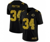 Men's Chicago Bears #34 Walter Payton Black Leopard Print Fashion Vapor Limited Football Jersey