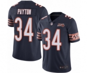 Men's Chicago Bears #34 Walter Payton Navy Blue Team Color 100th Season Limited Football Jersey