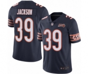 Men's Chicago Bears #39 Eddie Jackson Navy Blue Team Color 100th Season Limited Football Jersey