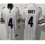 Men's Chicago Bears #4 D'Andre Swift Limited White FUSE Vapor Jersey