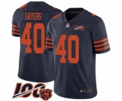 Men's Chicago Bears #40 Gale Sayers Limited Navy Blue Rush Vapor Untouchable 100th Season Football Jersey