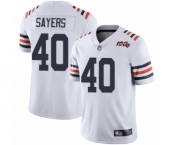 Men's Chicago Bears #40 Gale Sayers White 100th Season Limited Football Jersey