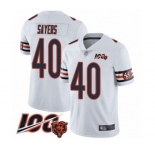 Men's Chicago Bears #40 Gale Sayers White Vapor Untouchable Limited Player 100th Season Football Jersey
