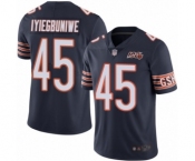 Men's Chicago Bears #45 Joel Iyiegbuniwe Navy Blue Team Color 100th Season Limited Football Jersey