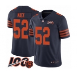 Men's Chicago Bears #52 Khalil Mack Limited Navy Blue Rush Vapor Untouchable 100th Season Football Jersey