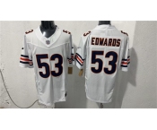 Men's Chicago Bears #53 T.J. Edwards White 2026 F.U.S.E. Vapor Untouchable Limited Football Stitched Jersey
