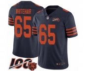 Men's Chicago Bears #65 Cody Whitehair Limited Navy Blue Rush Vapor Untouchable 100th Season Football Jersey