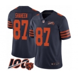 Men's Chicago Bears #87 Adam Shaheen Limited Navy Blue Rush Vapor Untouchable 100th Season Football Jersey