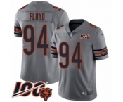 Men's Chicago Bears #94 Leonard Floyd Limited Silver Inverted Legend 100th Season Football Jersey