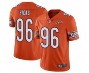 Men's Chicago Bears #96 Akiem Hicks Orange Alternate 100th Season Limited Football Jersey