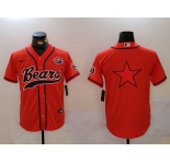 Men's Chicago Bears Blank Orange Throwback With Patch Cool Base Stitched Baseball Jersey
