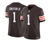Men's Cleveland Browns #1 KC Concepcion Jr Brown 2026 F.U.S.E. Vapor Limited Football Stitched Jersey