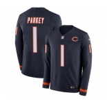 Men's Nike Chicago Bears #1 Cody Parkey Limited Navy Blue Therma Long Sleeve NFL Jersey