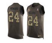 Men's Nike Chicago Bears #24 Jordan Howard Limited Green Salute to Service Tank Top NFL Jersey