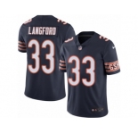 Men's Nike Chicago Bears #33 Jeremy Langford Limited Navy Blue Rush NFL Jersey