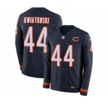 Men's Nike Chicago Bears #44 Nick Kwiatkoski Limited Navy Blue Therma Long Sleeve NFL Jersey