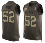Men's Nike Chicago Bears #52 Khalil Mack Limited Green Salute to Service Tank Top NFL Jersey