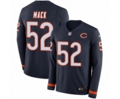 Men's Nike Chicago Bears #52 Khalil Mack Limited Navy Blue Therma Long Sleeve NFL Jersey