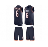 Men's Nike Chicago Bears #6 Jay Cutler Limited Navy Blue Tank Top Suit NFL Jersey