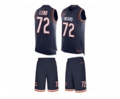 Men's Nike Chicago Bears #72 Charles Leno Limited Navy Blue Tank Top Suit NFL Jersey