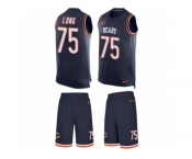 Men's Nike Chicago Bears #75 Kyle Long Limited Navy Blue Tank Top Suit NFL Jersey