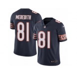 Men's Nike Chicago Bears #81 Cameron Meredith Limited Navy Blue Rush NFL Jersey