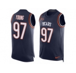Men's Nike Chicago Bears #97 Willie Young Limited Navy Blue Player Name & Number Tank Top NFL Jersey