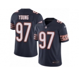 Men's Nike Chicago Bears #97 Willie Young Limited Navy Blue Rush NFL Jersey