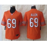 nike nfl jerseys chicago bears #69 allen orange[nike Limited]