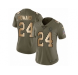 Women Nike Chicago Bears #24 Jordan Howard Limited Olive Gold Salute to Service NFL Jersey
