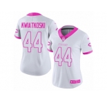 Women Nike Chicago Bears #44 Nick Kwiatkoski Limited White Pink Rush Fashion NFL Jersey
