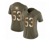 Women Nike Chicago Bears #53 John Timu Limited Olive Gold Salute to Service NFL Jersey